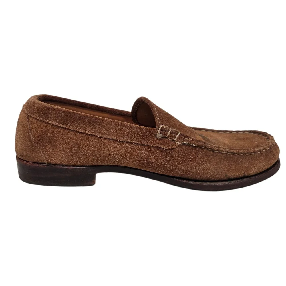 Allen Edmonds Keene Loafers Mens 8.5 D Brown Suede Moc Toe Slip On Shoes 3403